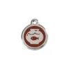 Red Dingo Stainless Steel Engraved Cat Tag Fish Bowl Brown