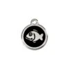 Red Dingo Stainless Steel Engraved Cat Tag Fish Black 2 Red Dingo Stainless Steel Engraved Cat Tag Fish Black -Cat Courtyard 01 FI BB SM