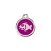 Red Dingo Stainless Steel Engraved Cat Tag Fish Purple 2 Red Dingo Stainless Steel Engraved Cat Tag Fish Purple -Cat Courtyard 01 FI PU SM