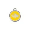 Red Dingo Stainless Steel Engraved Cat Tag Fish Yellow -Cat Courtyard 01 FI YE SM