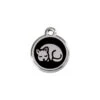 Red Dingo Stainless Steel Engraved Cat Tag Kitten Black -Cat Courtyard 01 KT BB SM