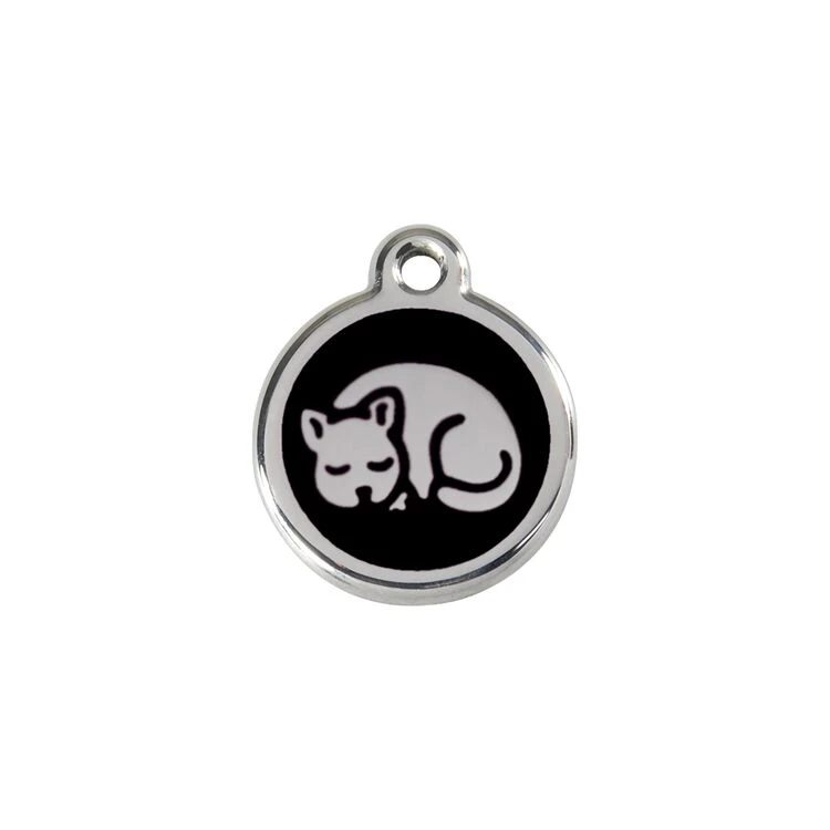 Red Dingo Stainless Steel Engraved Cat Tag Kitten Black 3 Red Dingo Stainless Steel Engraved Cat Tag Kitten Black