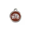 Red Dingo Stainless Steel Engraved Cat Tag Kitten Brown -Cat Courtyard 01 KT BR SM