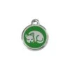 Red Dingo Stainless Steel Engraved Cat Tag Kitten Green -Cat Courtyard 01 KT GR SM