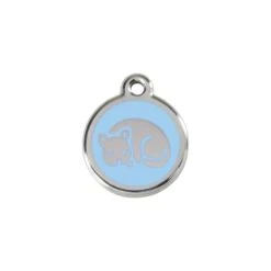Red Dingo Stainless Steel Engraved Cat Tag Kitten Light Blue