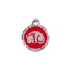 Red Dingo Stainless Steel Engraved Cat Tag Kitten Red -Cat Courtyard 01 KT RE SM