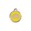 Red Dingo Stainless Steel Engraved Cat Tag Kitten Yellow -Cat Courtyard 01 KT YE SM