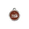 Red Dingo Stainless Steel Engraved Cat Tag Mouse Brown -Cat Courtyard 01 MS BR SM