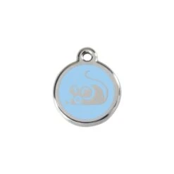 Red Dingo Stainless Steel Engraved Cat Tag Mouse Light Blue
