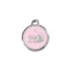Red Dingo Stainless Steel Engraved Cat Tag Mouse Pink -Cat Courtyard 01 MS PK SM