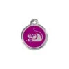 Red Dingo Stainless Steel Engraved Cat Tag Mouse Purple -Cat Courtyard 01 MS PU SM