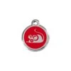 Red Dingo Stainless Steel Engraved Cat Tag Mouse Red -Cat Courtyard 01 MS RE SM