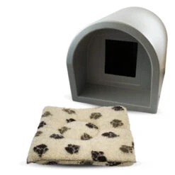 Mr Snugs KatDen Outdoor Cat Kennel/Shelter - Light Grey (Various Options) -Cat Courtyard 1231022044 Kat Den Grey With Mattress