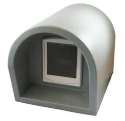 Mr Snugs KatDen Outdoor Cat Kennel/Shelter - Light Grey (Various Options) -Cat Courtyard 1231022044 kat den light grey with door