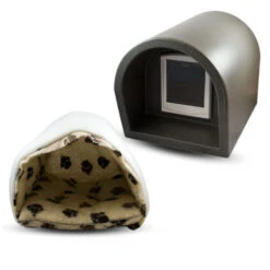 Mr Snugs KatDen Outdoor Cat Kennel/Shelter - Dark Grey (Various Options) 28 Mr Snugs KatDen Outdoor Cat Kennel/Shelter - Dark Grey (Various Options) -Cat Courtyard 1231022045 Kat Den Dark Grey With Door With Mattress With Liner