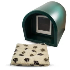 Mr Snugs KatDen Outdoor Cat Kennel/Shelter - Dark Green (Various Options) -Cat Courtyard 1231022046Kat Den GreenWith DoorWith Mattress
