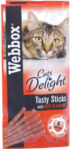 72 X Webbox Cat Sticks Beef & Rabbit Sticks