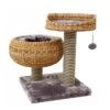 Great&Small Snuggle&Snooze Double Banana Leaf Cat Bed & Scratch Post Grey 2 Great&Small Snuggle&Snooze Double Banana Leaf Cat Bed & Scratch Post Grey -Cat Courtyard 212516