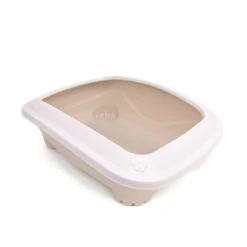 Great&Small Litter Tray With Rim Stone Beige