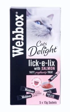 85 X Webbox Cats Delight Lick-e-lix Cat Treats Salmon 15g