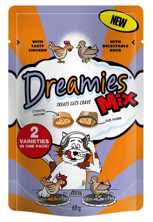 8 X 60g Dreamies Cat Treats Mix With Chicken & Duck 3 8 X 60g Dreamies Cat Treats Mix With Chicken & Duck