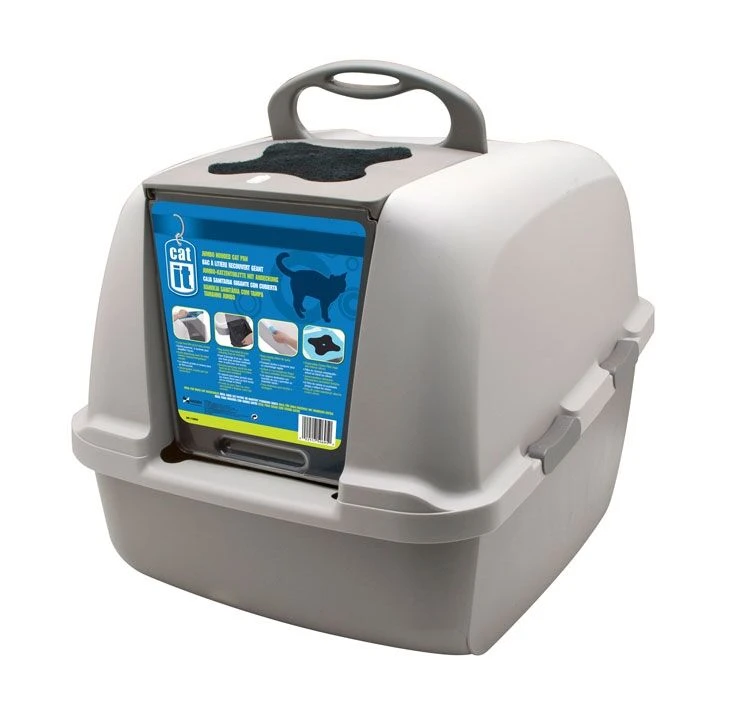 Catit Hooded Cat Litter Tray Grey Jumbo 57 X 46 X 43cm 3 Catit Hooded Cat Litter Tray Grey Jumbo 57 X 46 X 43cm