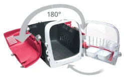 Catit Cabrio Cat Carrier In Cherry Red -Cat Courtyard 41370 cabrio cherry red features