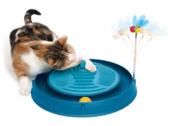 Catit Play Circuit Ball Toy With Massager Blue -Cat Courtyard 43001 circuit ball toy catnip massager heroshot