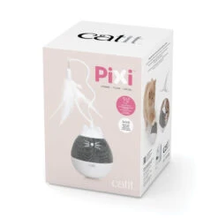 Catit Pixi Spinner Electronic Cat Toy White & Grey -Cat Courtyard 43145 catit pixi spinner silver packaging