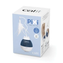 Catit Pixi Spinner Electronic Cat Toy White & Blue -Cat Courtyard 43146 catit pixi spinner blue packaging