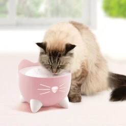 Catit Pixi Cat Water Fountain Light Pink -Cat Courtyard 43716 catit pixi fountain pink lifestyle