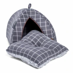 Petface Grey Window Pane Check Cat Igloo -Cat Courtyard 5aa7e4830c1a85.59272628