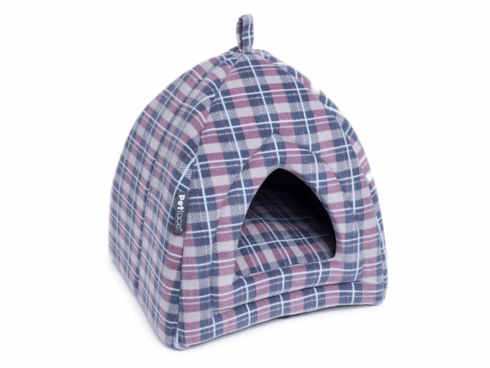 Petface Dove Grey Check Cat Igloo 3 Petface Dove Grey Check Cat Igloo