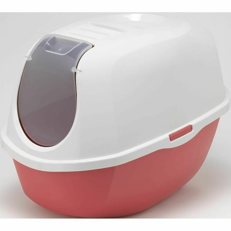 Moderna Smart Hooded Cat Litter Box Coral 3 Moderna Smart Hooded Cat Litter Box Coral