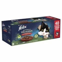 40 X Felix Naturally Delicious Countryside Selection In Jelly Wet Cat Food 80g