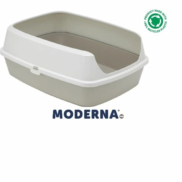 Moderna Maryloo Rim Warm Grey Cat Litter Tray 3 Moderna Maryloo Rim Warm Grey Cat Litter Tray