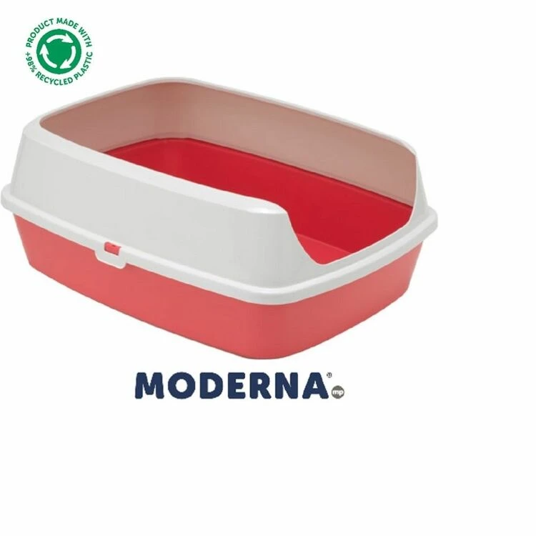 Moderna Maryloo Rim Spicy Coral Cat Litter Tray 3 Moderna Maryloo Rim Spicy Coral Cat Litter Tray