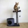 Rosewood Charcoal Felt Cat Scratch Post, House And Perch 1 Rosewood Charcoal Felt Cat Scratch Post, House And Perch -Cat Courtyard Cat 5