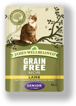 James Wellbeloved Grain Free Lamb Wet Senior Cat Food - 12 X 85g