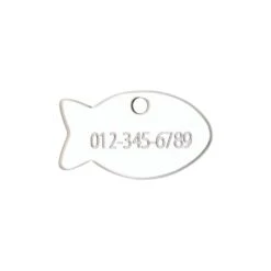 Red Dingo Stainless Steel Engraved Cat Tag Fish -Cat Courtyard Engraved Tag 2FI SM Back