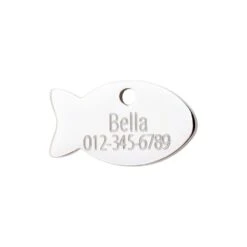 Red Dingo Diamante Engraved Cat Tag Fish -Cat Courtyard Engraved Tag 8FI SM Back