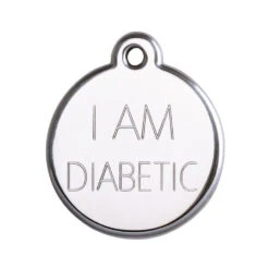 Red Dingo Stainless Steel Engraved Cat Tag Kitten Pink -Cat Courtyard TAG3 I AM DIABETIC 8