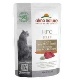 24 X Almo Nature HFC Jelly Tuna With Whitebait Adult Cat Food 55g
