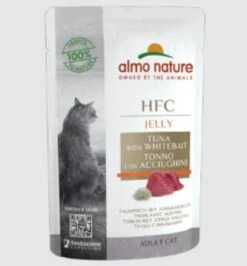 24 X Almo Nature HFC Jelly Tuna With Whitebait Cat Food 55g