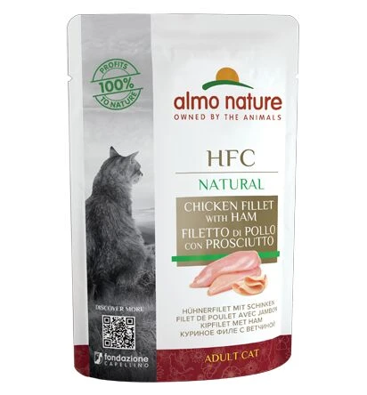 24 X Almo Nature HFC Natural Chicken Fillet With Ham Cat Food 55g 3 24 X Almo Nature HFC Natural Chicken Fillet With Ham Cat Food 55g