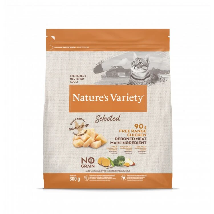 Nature's Variety Selected Dry Adult Sterilized Cat Food Free Range Chicken 3 Nature's Variety Selected Dry Adult Sterilized Cat Food Free Range Chicken