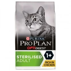 Purina 4 X Pro Plan Optidigest Sterilised Adult Dry Cat Food Chicken 3kg