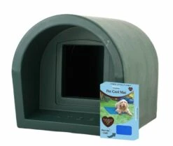 Mr Snugs KatDen Outdoor Cat Kennel/Shelter - Dark Green (Various Options) -Cat Courtyard green cooling mat 0