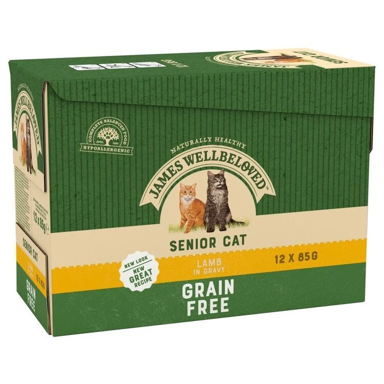James Wellbeloved Grain Free Cat Pouch Senior Lamb 12 X 85g 3 James Wellbeloved Grain Free Cat Pouch Senior Lamb 12 X 85g