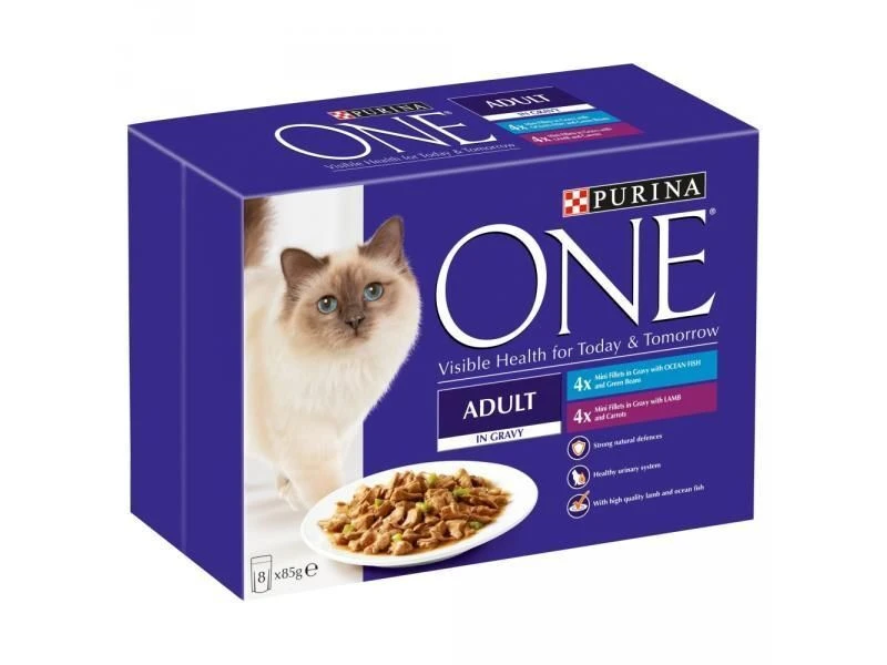 40 X Purina One Adult Mini Fillets In Gravy Ocean Fish & Lamb 85g 3 40 X Purina One Adult Mini Fillets In Gravy Ocean Fish & Lamb 85g